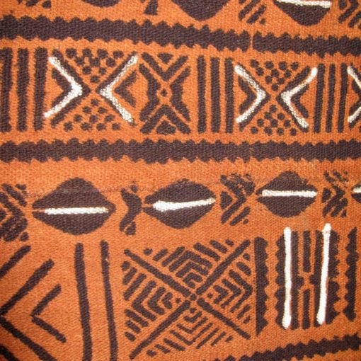 Tissu africain du mali Bogolan ocre rouge