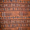 Tissu africain du mali Bogolan ocre rouge