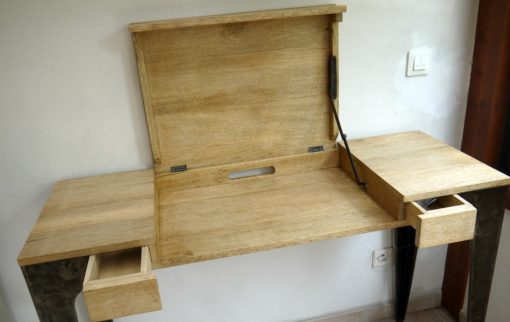 Console de bureau en bois de Fraké