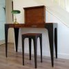 Console de bureau en bois de Vene et tabouret