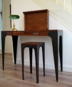 Console de bureau en bois de Vene et tabouret