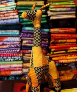 Girafe en tissu africain