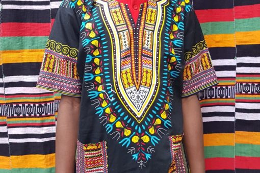 Boubou dashiki unisexe noir