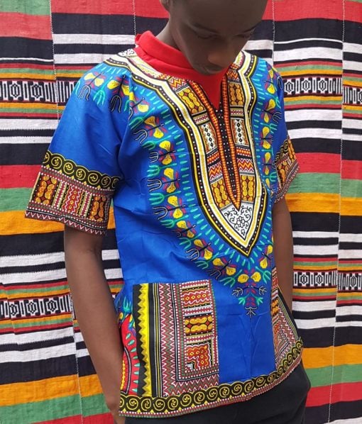 Boubou dashiki unisexe bleu