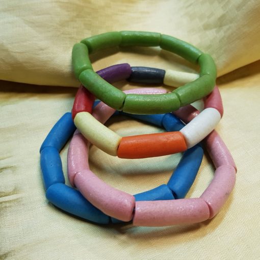 Bracelet pate de verre sablée