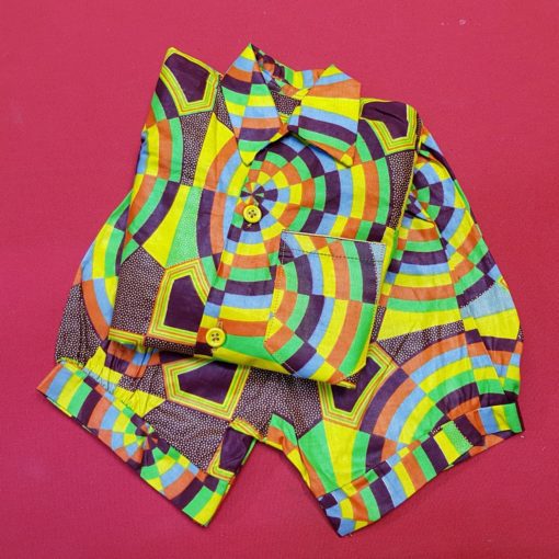 Ensemble garçon bébé en tissu africain