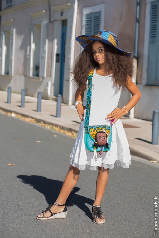Chapeau et sac à main poupée en wax africain