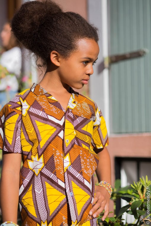 Chemise africaine et short unisexe enfant en wax