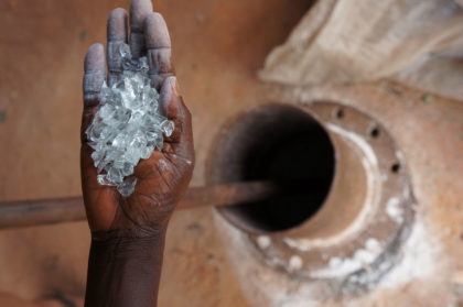 Bouteilles de verre recyclées