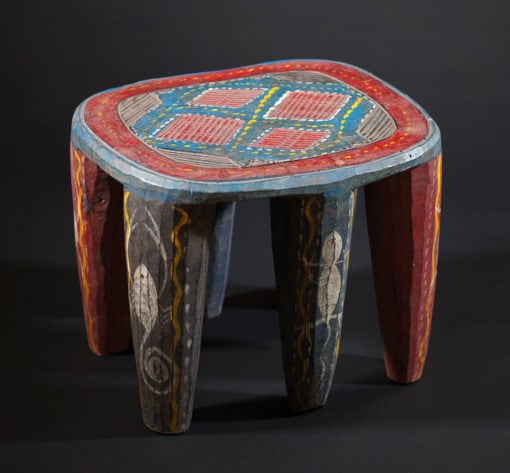 Tabouret araignée Nupé du Nigéria à 6 pieds