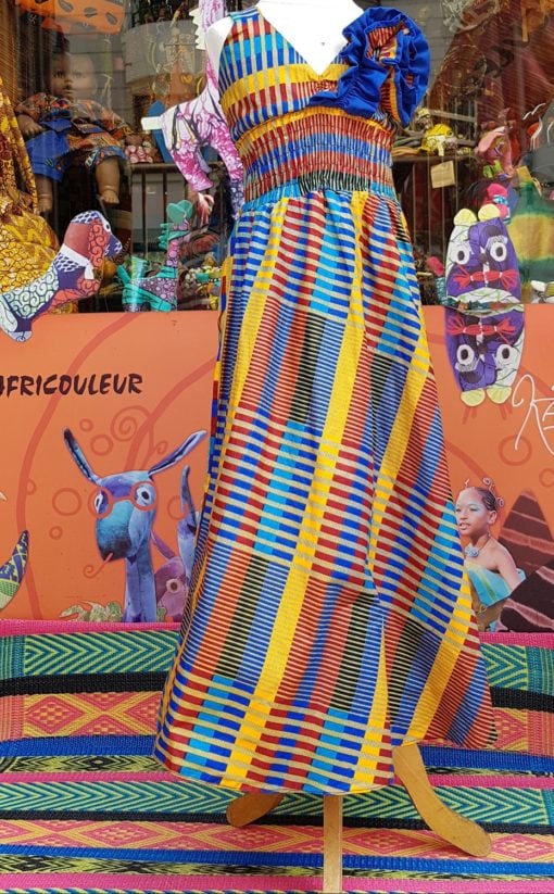 robe en tissu africain wax rosette