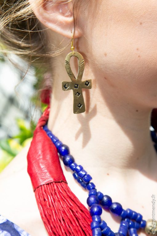 Boucles d'oreilles bronze croix d'Ankh