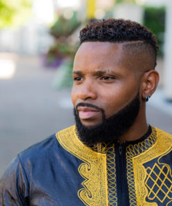 Chemise africaine homme en bazin brodé