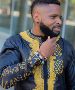 Chemise africaine homme en bazin brodé