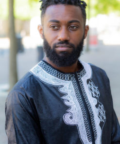 Chemise africaine homme en bazin brodé