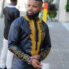 Chemise africaine homme en bazin brodé