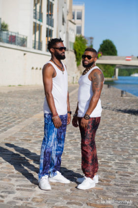 Pantalons africains homme en bazin et calicot teintés à la main