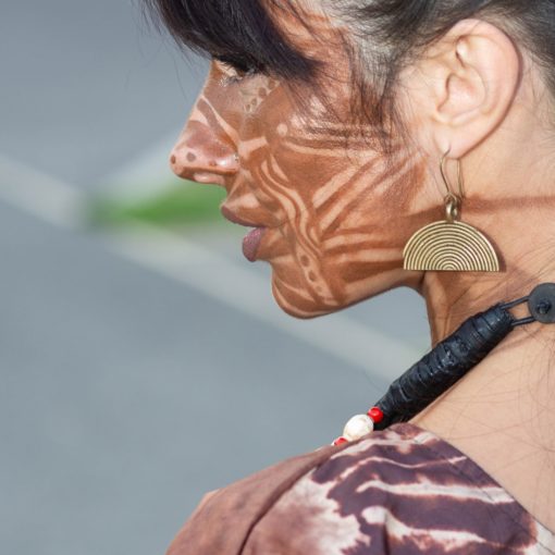 Boucles d'oreilles en bronze Akan