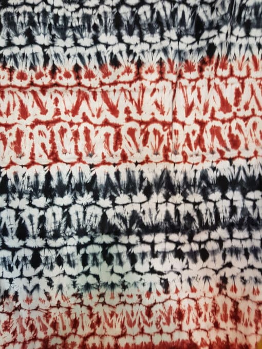 Tissu calicot blanc, rouge et noir Scarabée