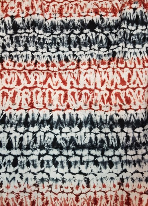 Tissu calicot blanc, rouge et noir Scarabée