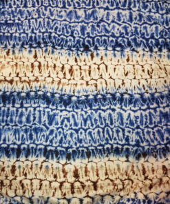 Tissu calicot blanc, bleu et marron Scarabée