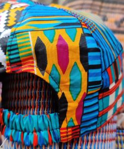 Détail casquette unisexe wax multicolore