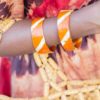Bracelet en corne teint au henné tradition du Ghana et Togo