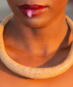 Collier cuir tressé naturel tradition du Mali