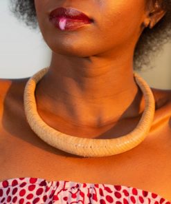 Collier cuir tressé naturel tradition du Mali