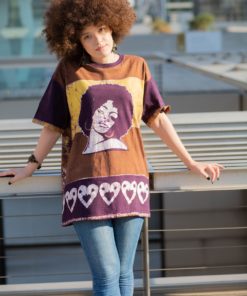 Tee shirt en batik Angela marron