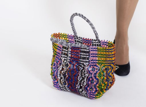 Sac macramé multicolore