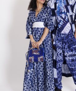 Robe et kimono en tissu africain teint à la main