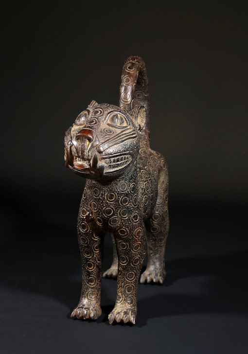 Léopard en bronze mâle de Bénin Ciity au Nigéria