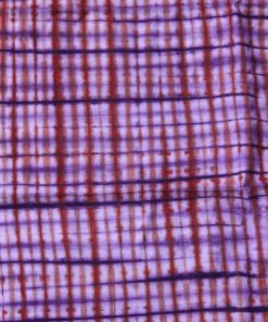 Tissu africain calicot blanc, rouge et violet Vichy