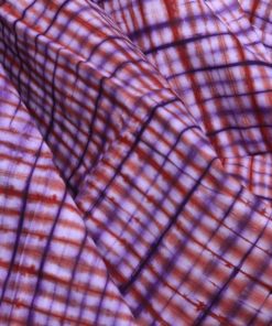 Tissu africain calicot blanc, rouge et violet Vichy