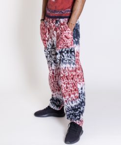 Pantalon en tissu africain teint à la main