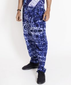 Pantalon en tissu africain teint à la main