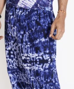 Pantalon en tissu africain teint à la main