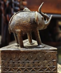 Boite à bijoux africaine Ashanti en bronze du Ghana