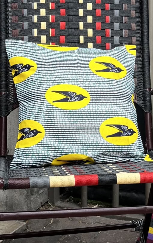 Housse de coussin en tissu africain wax