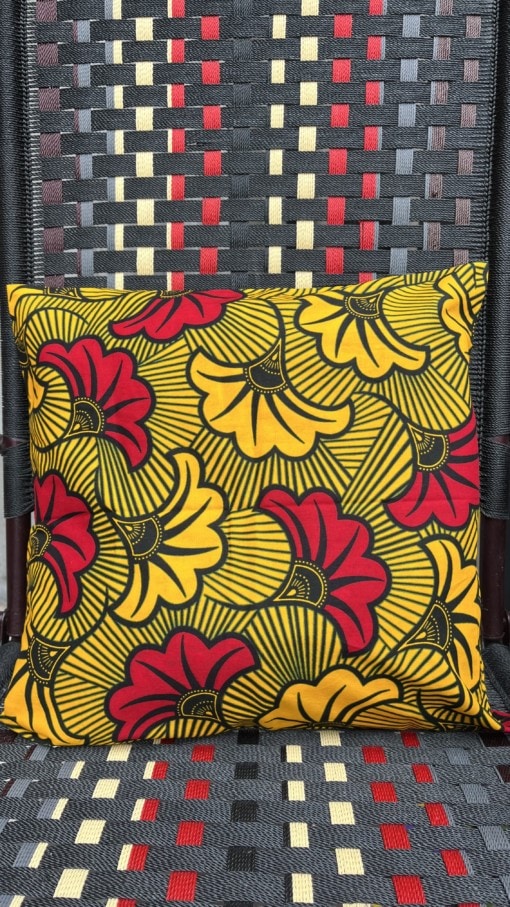 Housse de coussin en tissu africain wax