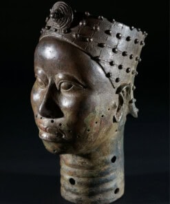 Tête en bronze de Roi (Oba ou Oni) du Royaume Yoruba d'Ifé au Nigéria