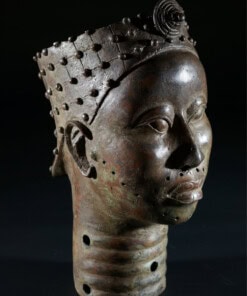 Tête en bronze de Roi (Oba ou Oni) du Royaume Yoruba d'Ifé au Nigéria