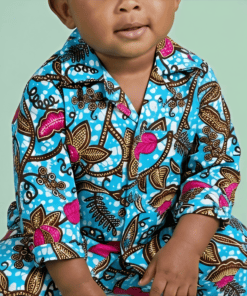 Chemise bébé en tissu africain coton wax