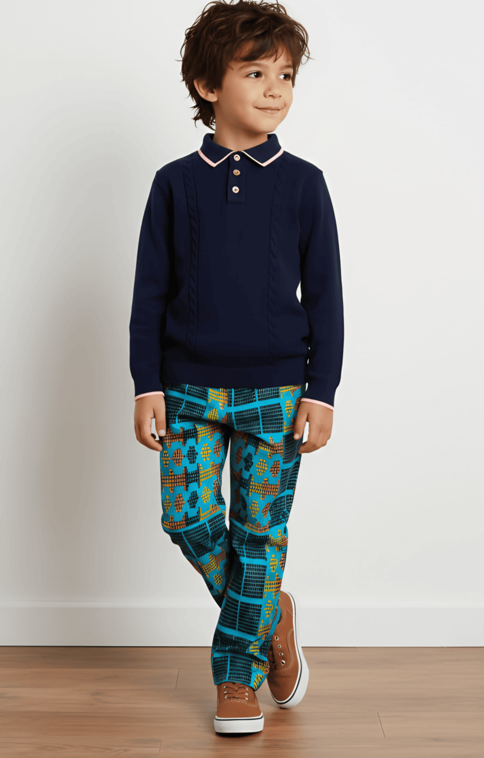 Pantalon enfant en tissu africain coton wax