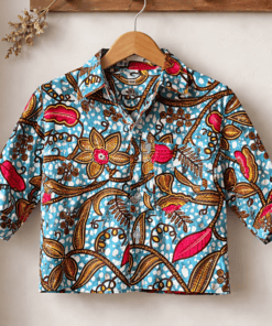Chemise bébé en tissu africain coton wax