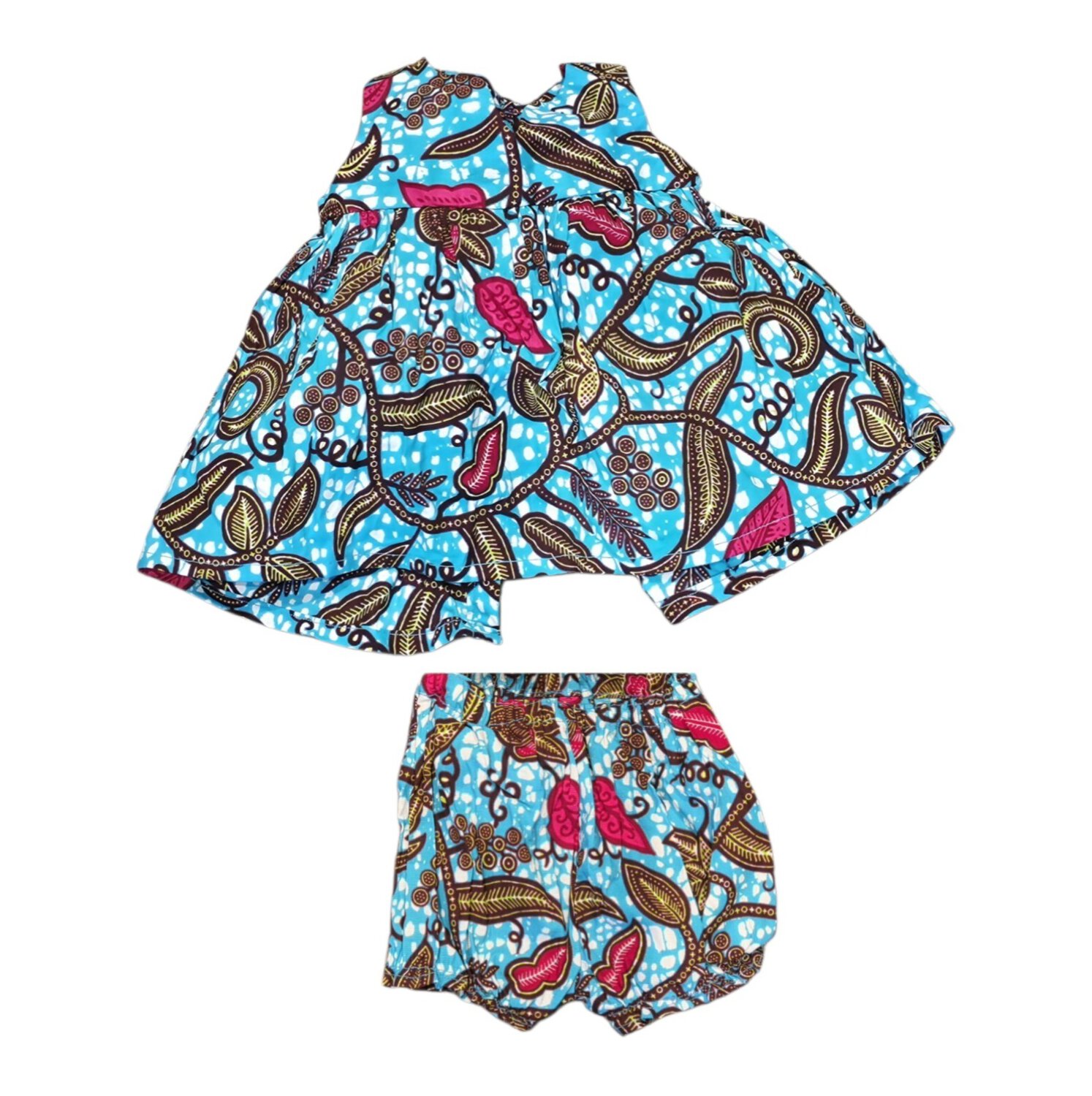 Ensemble bébé fille en tissu africain coton wax